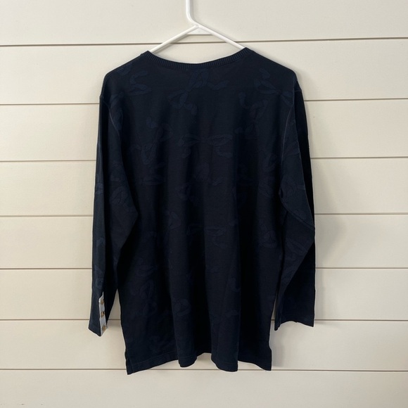 Valentino Navy Sweater with Gold Accents - Picture 2 of 6